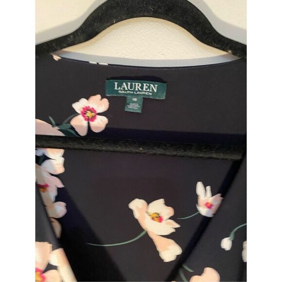Ralph Lauren women’s floral navy stretch, faux wrap dress size 18 - Picture 6 of 6